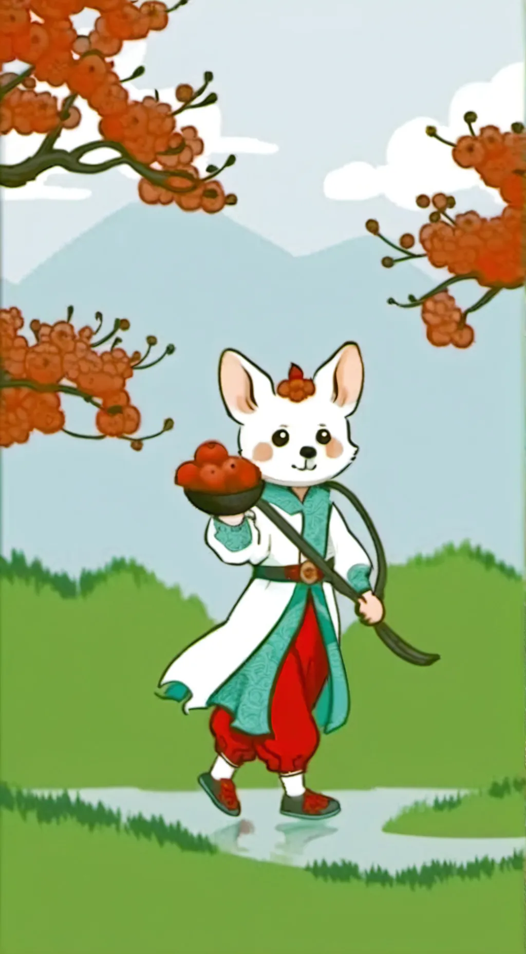 ai character: Fox man  background