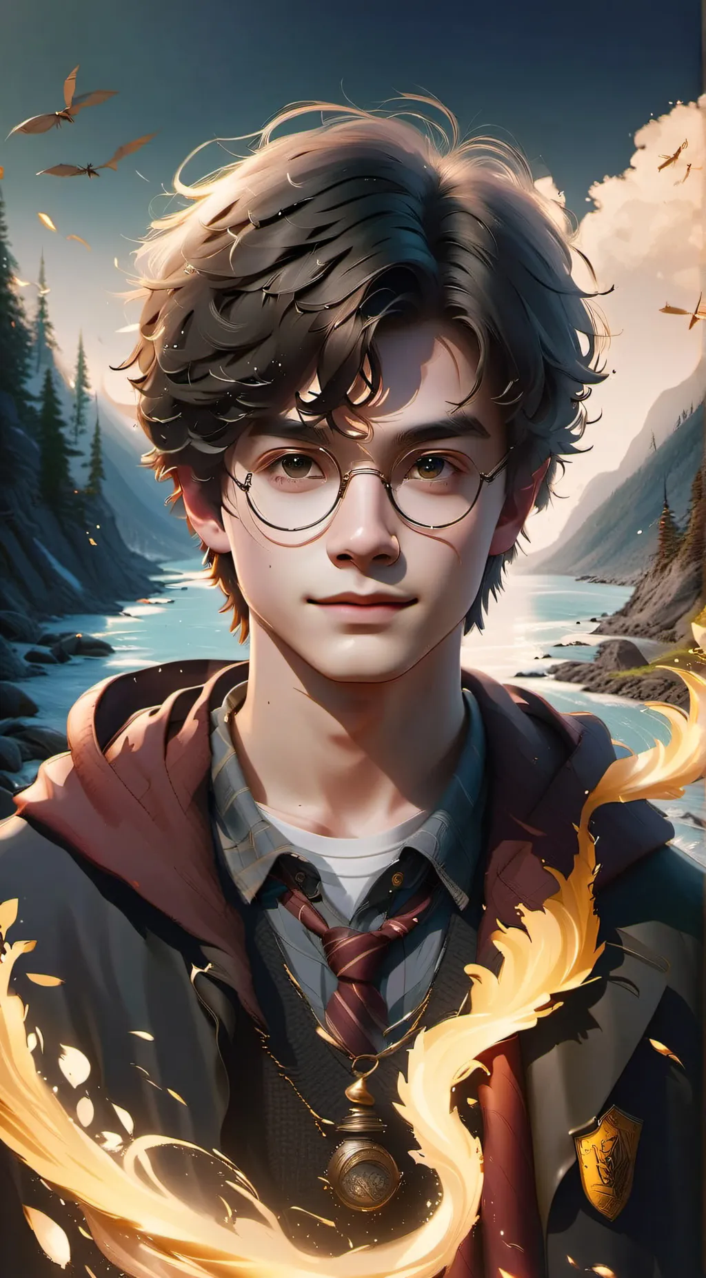 ai character: Harry Potter  background