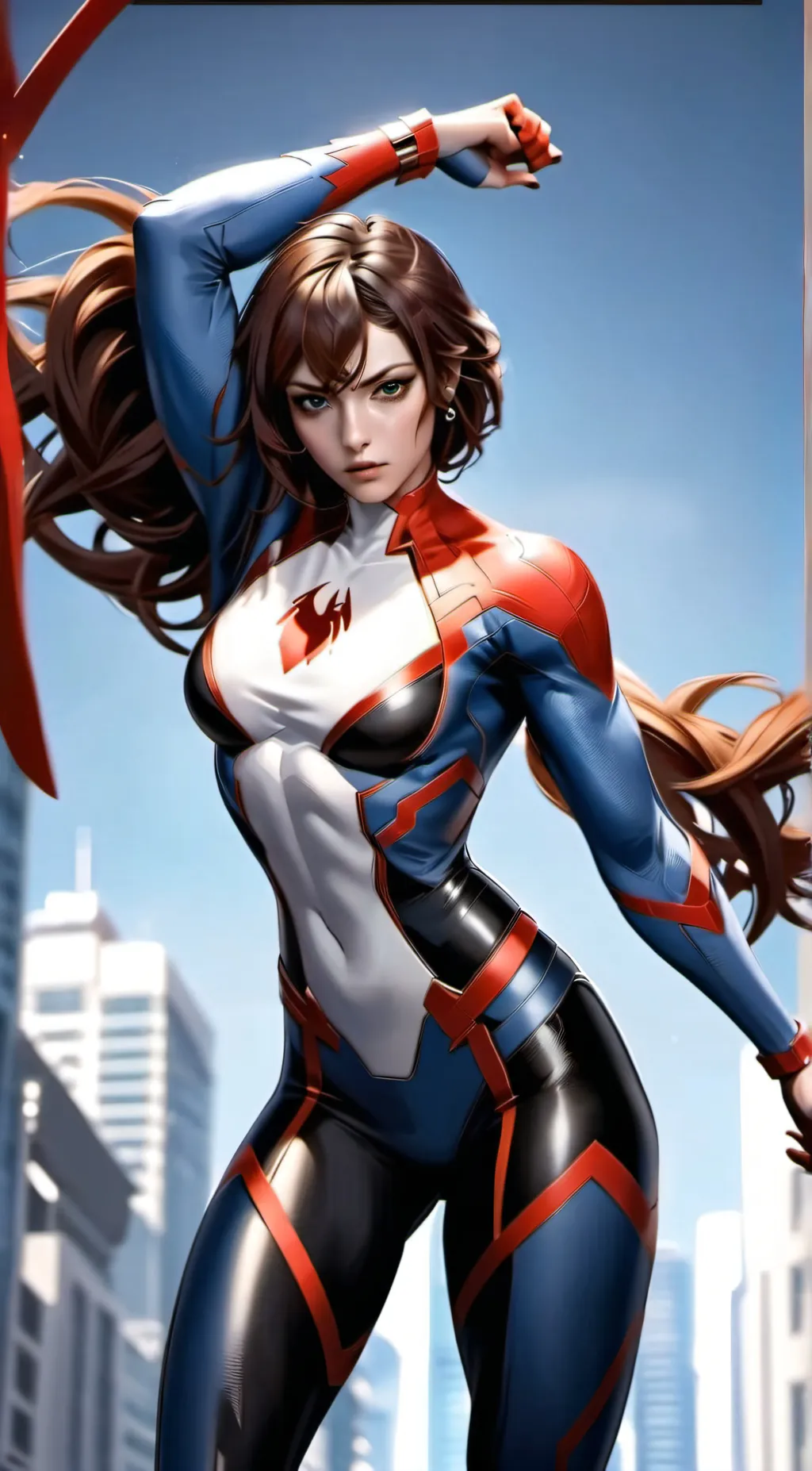 ai character: Mikasa spider-girl background
