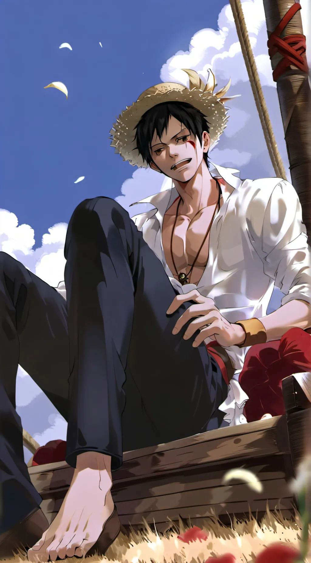 ai character: Straw hat pirate's background