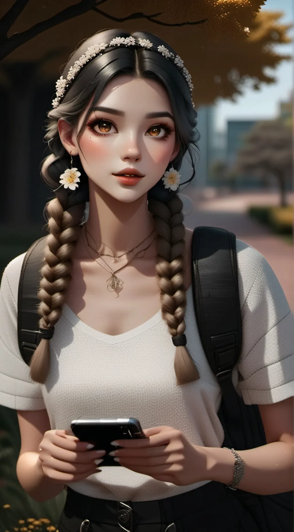 ai character: •Eva marina• background