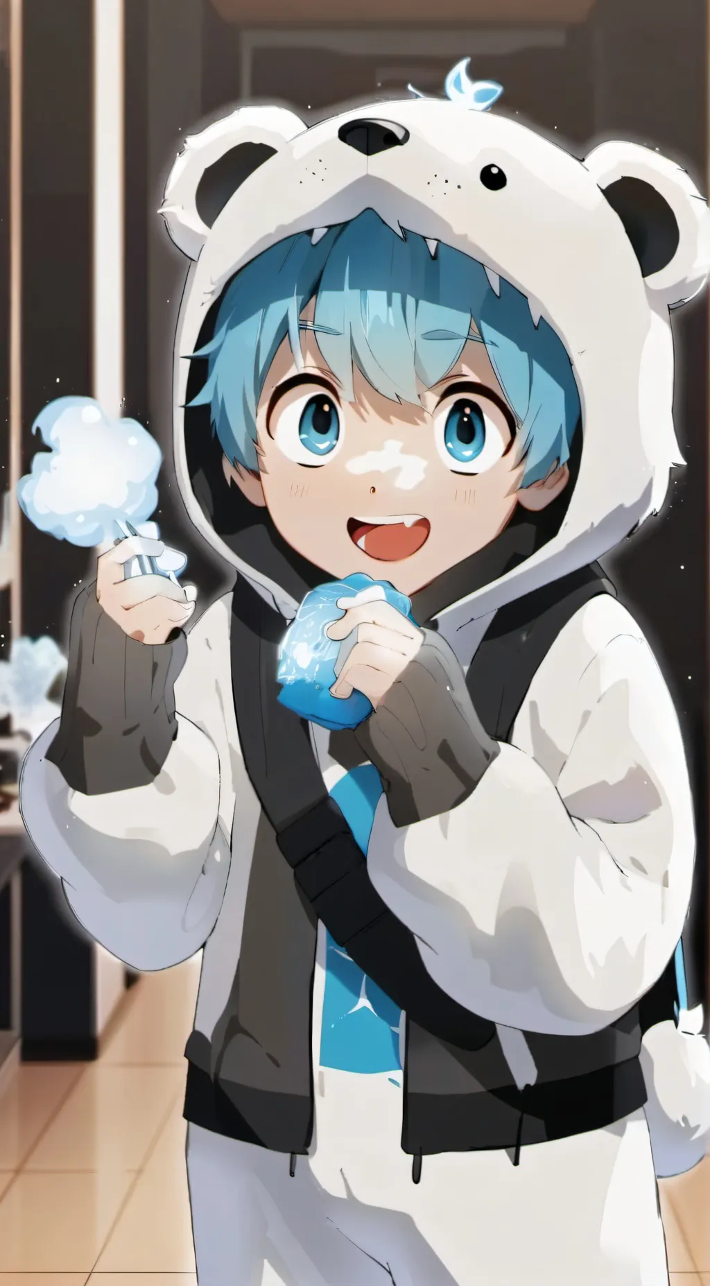 ai character: pooly the ice bear background