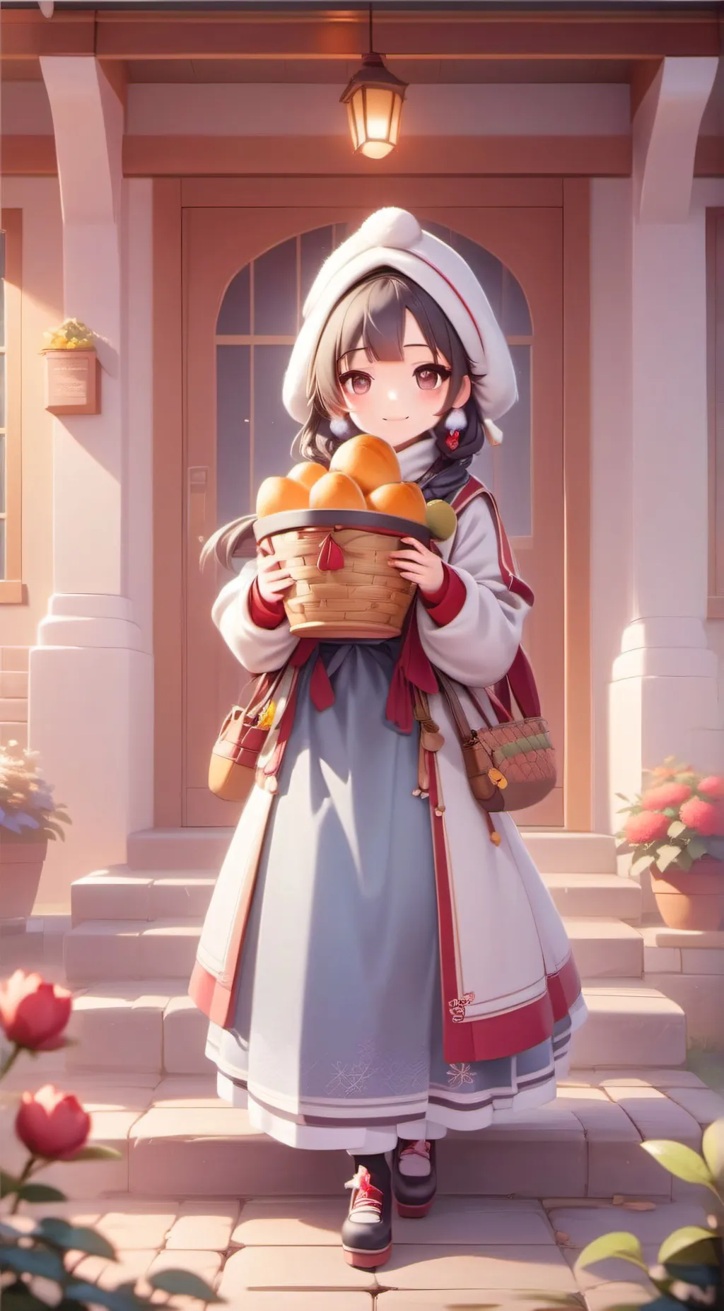 ai character: Violet background