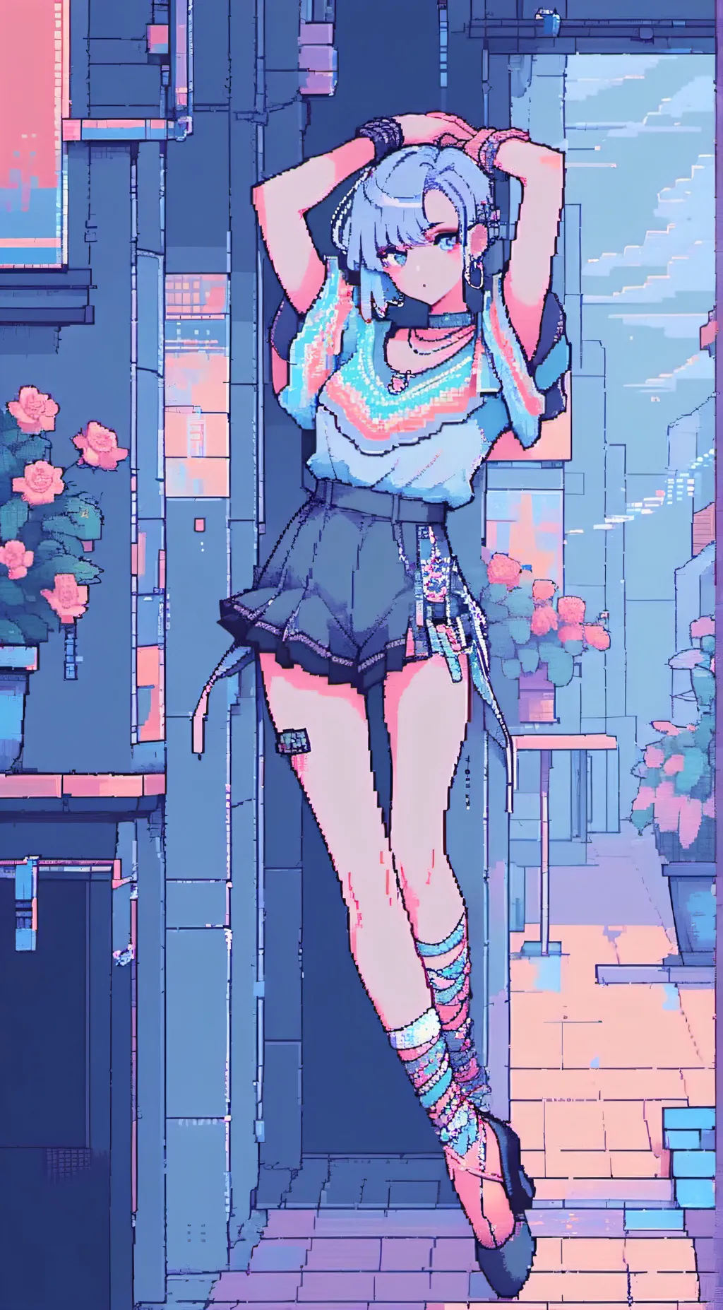ai character: Violet background