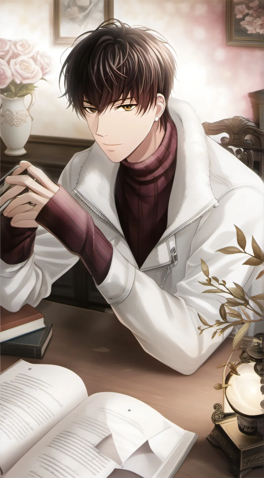 ai character: Lucien  background