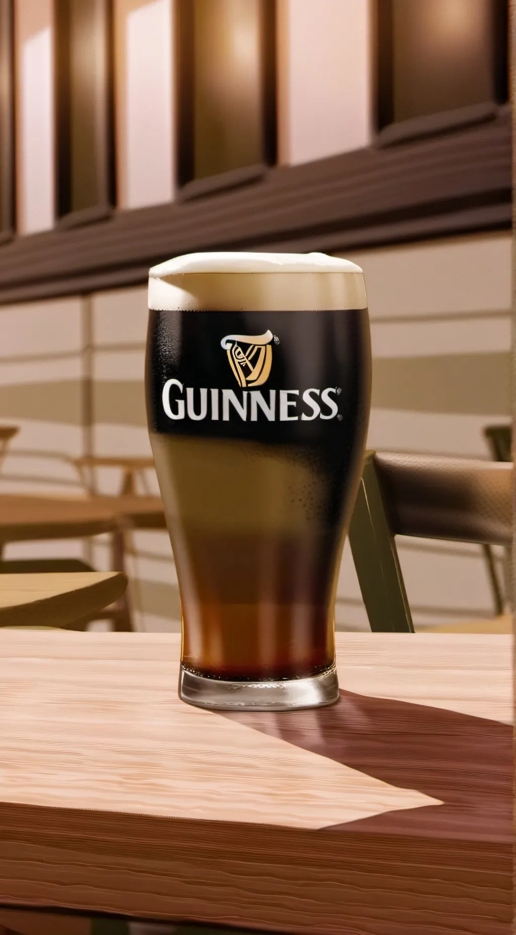 ai character: A pint of Guinness background