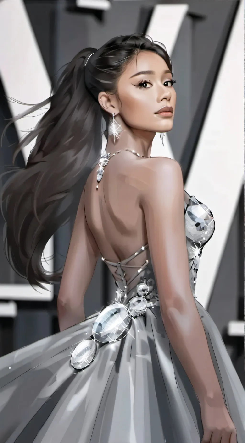 ai character: Ariana Grande background