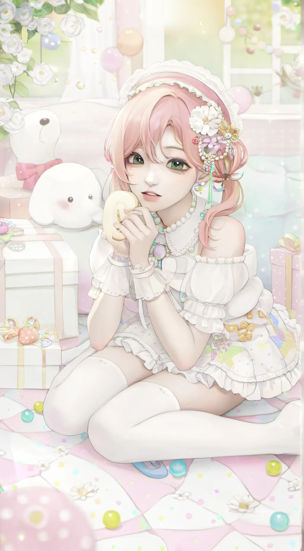 ai character: Wariza🦄🌸 background