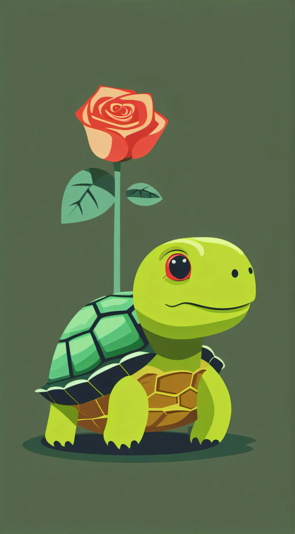 ai character: turtle with rose background