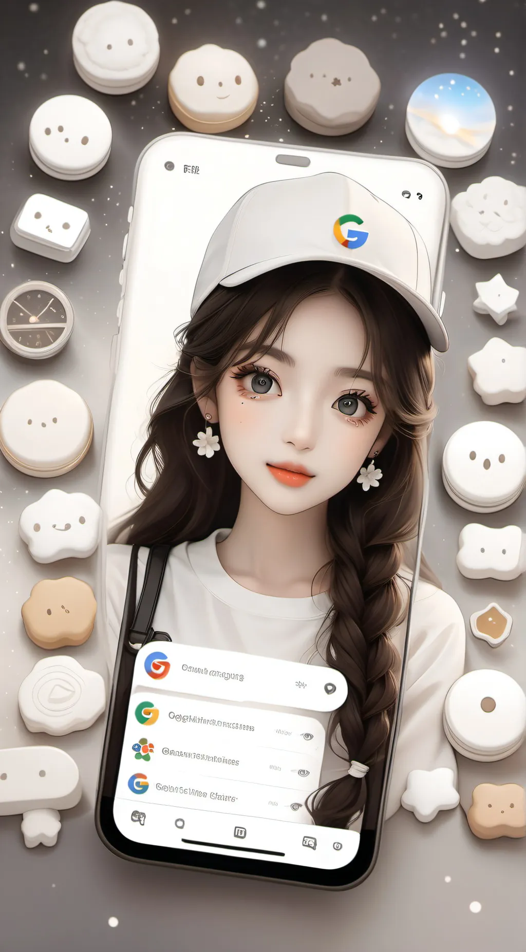 ai character: Google girl background