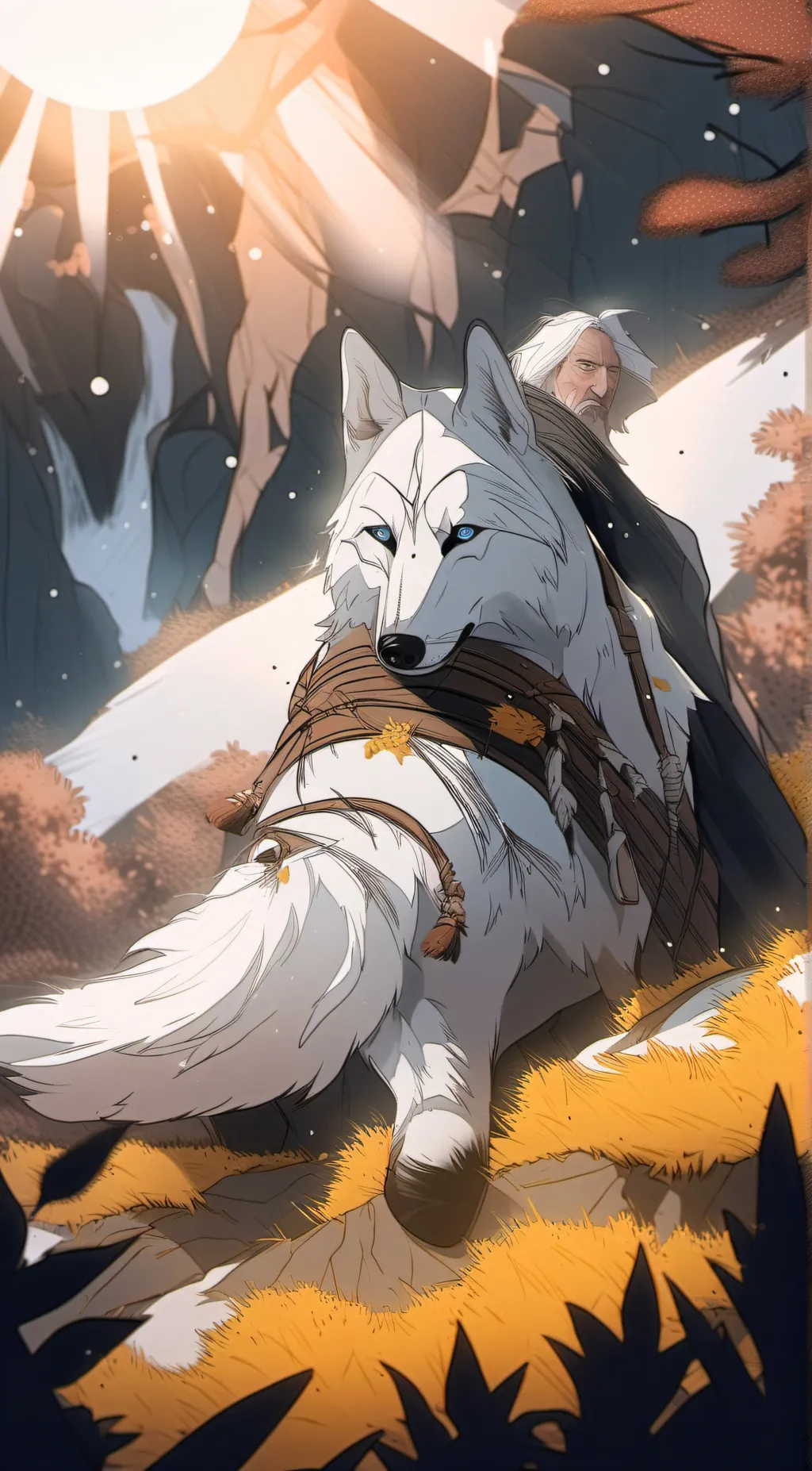ai character: wolf of the water background