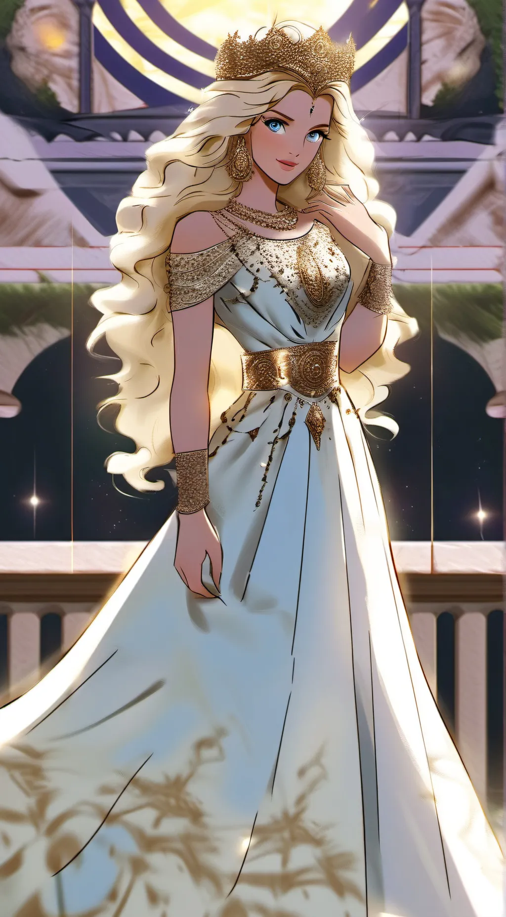 ai character: Queen Elena  background