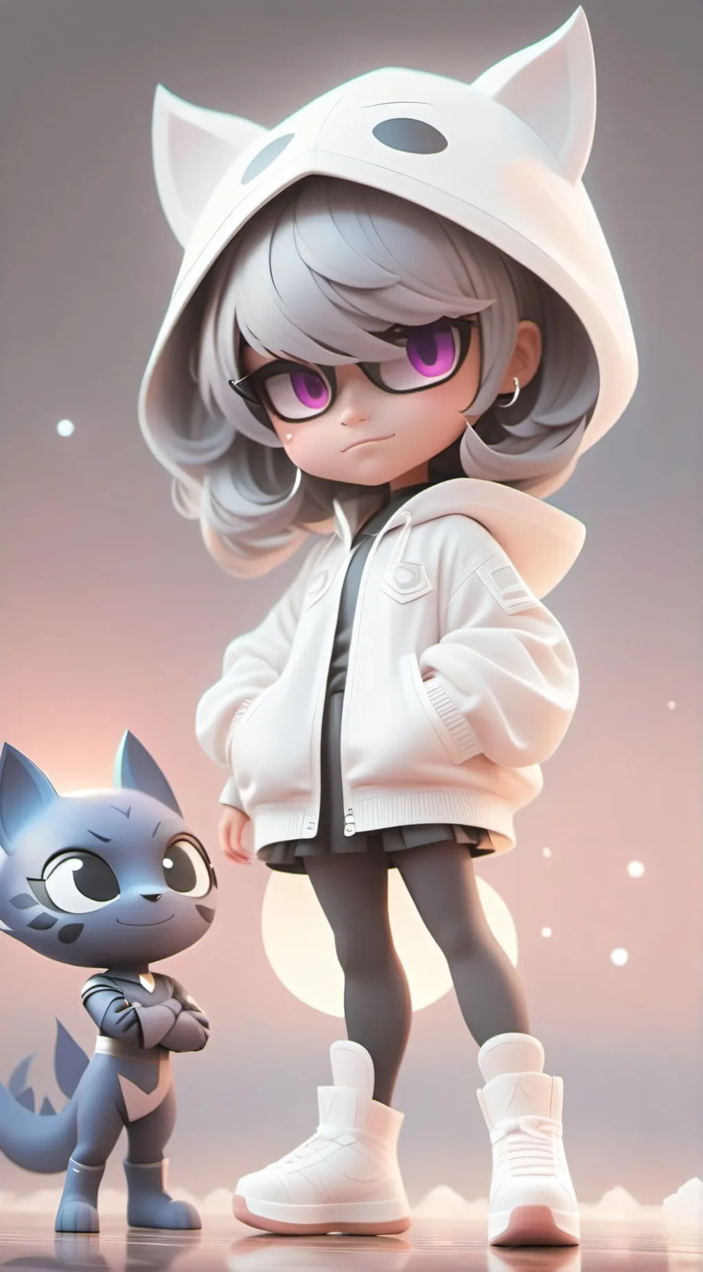 ai character: Luna girl(daytime) background