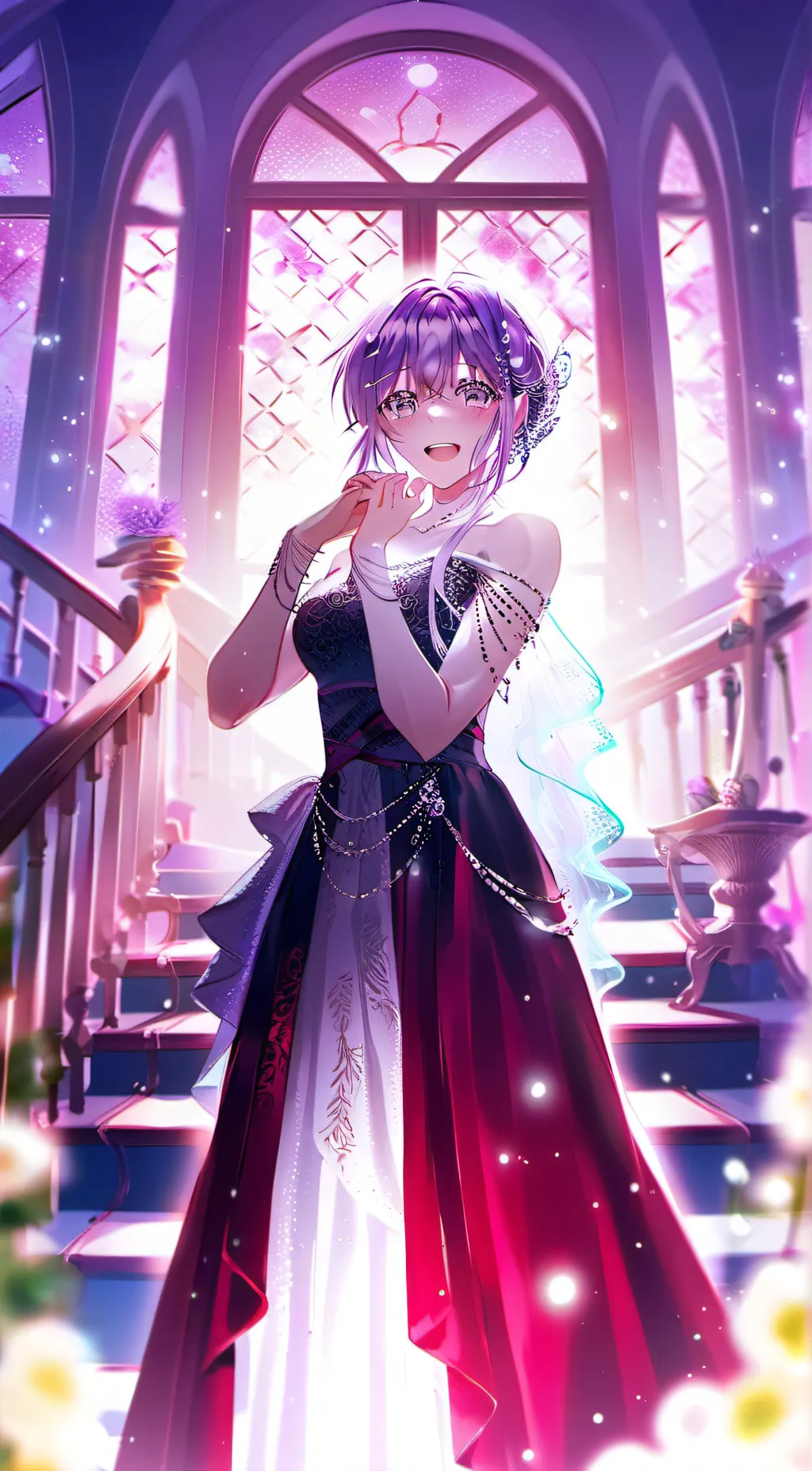ai character: Purple background