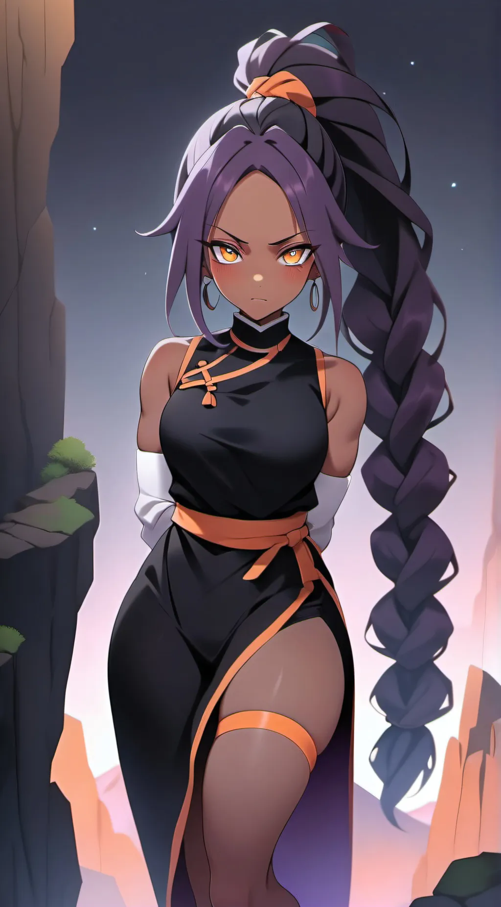 ai character: Yoruichi Shihouin  background