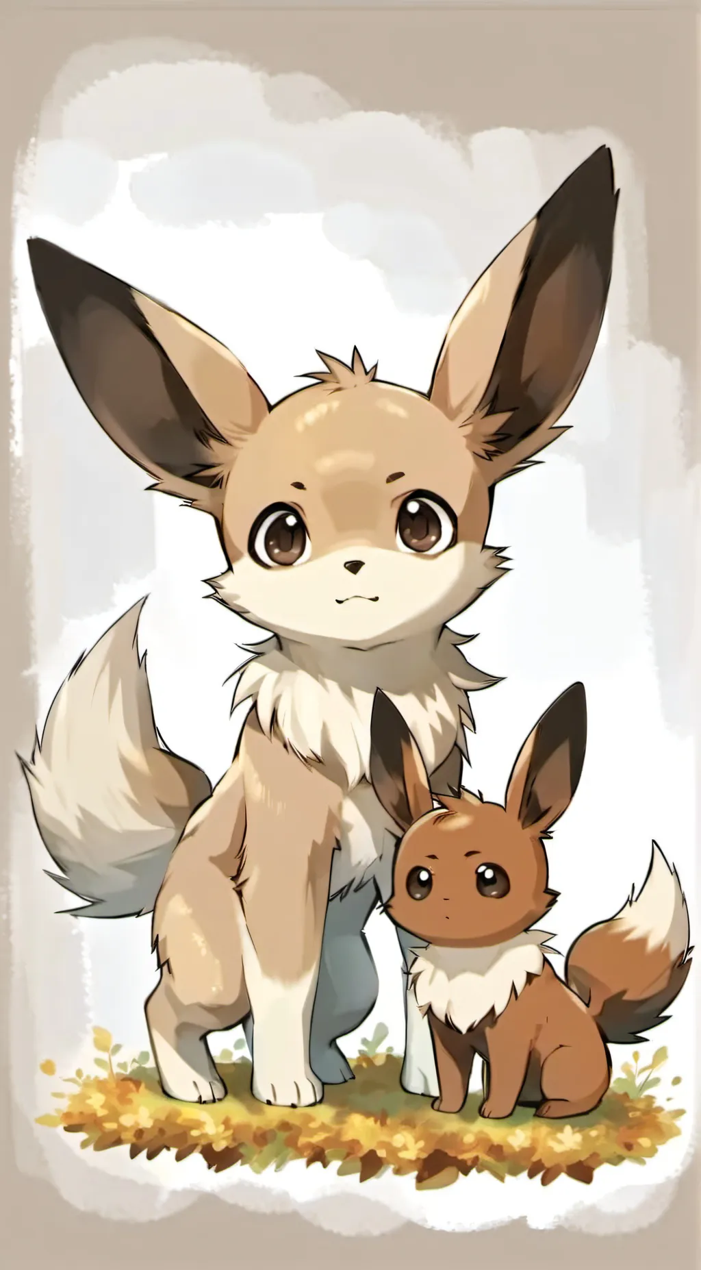 ai character: Eevee  background
