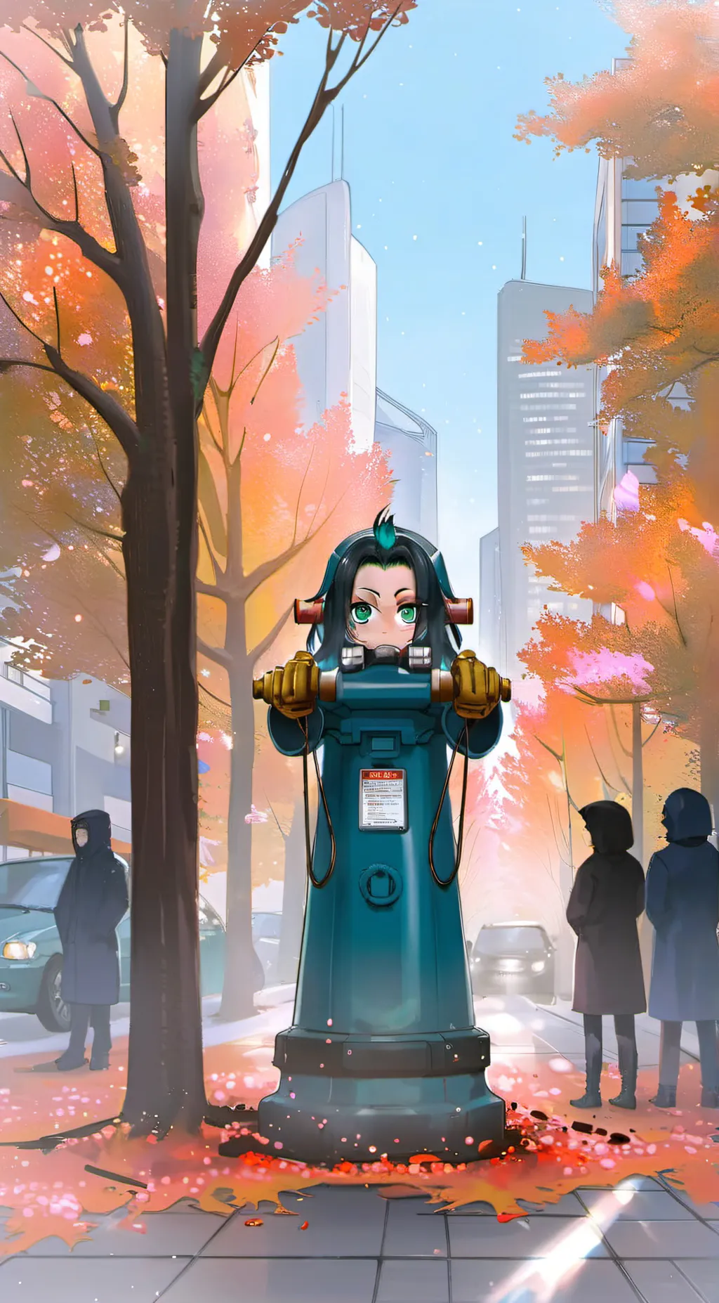 ai character: Fire hydrant man background