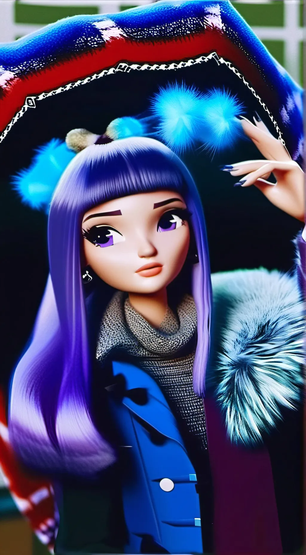 ai character: Lavender background