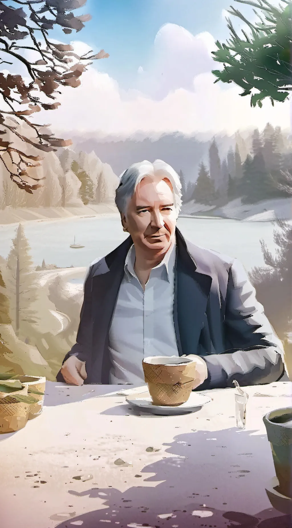 ai character: Alan Rickman  background