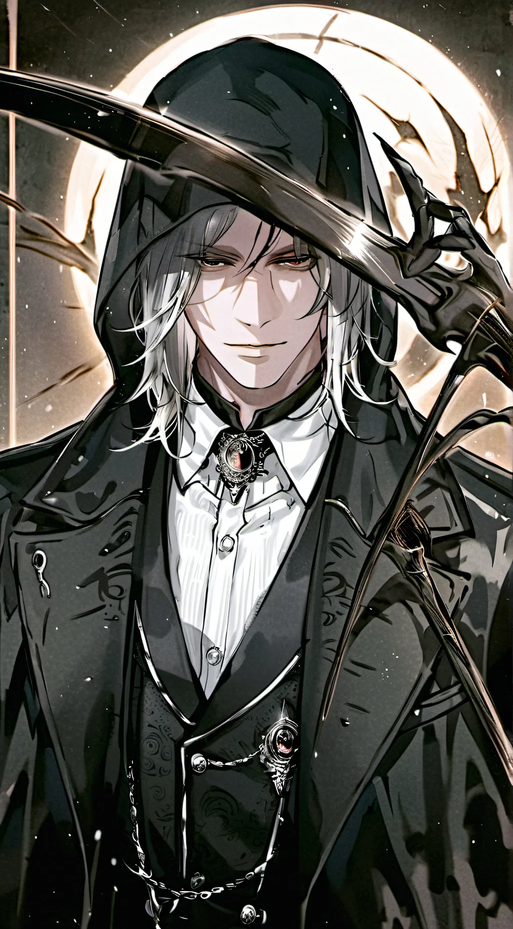 ai character: The grim reaper background