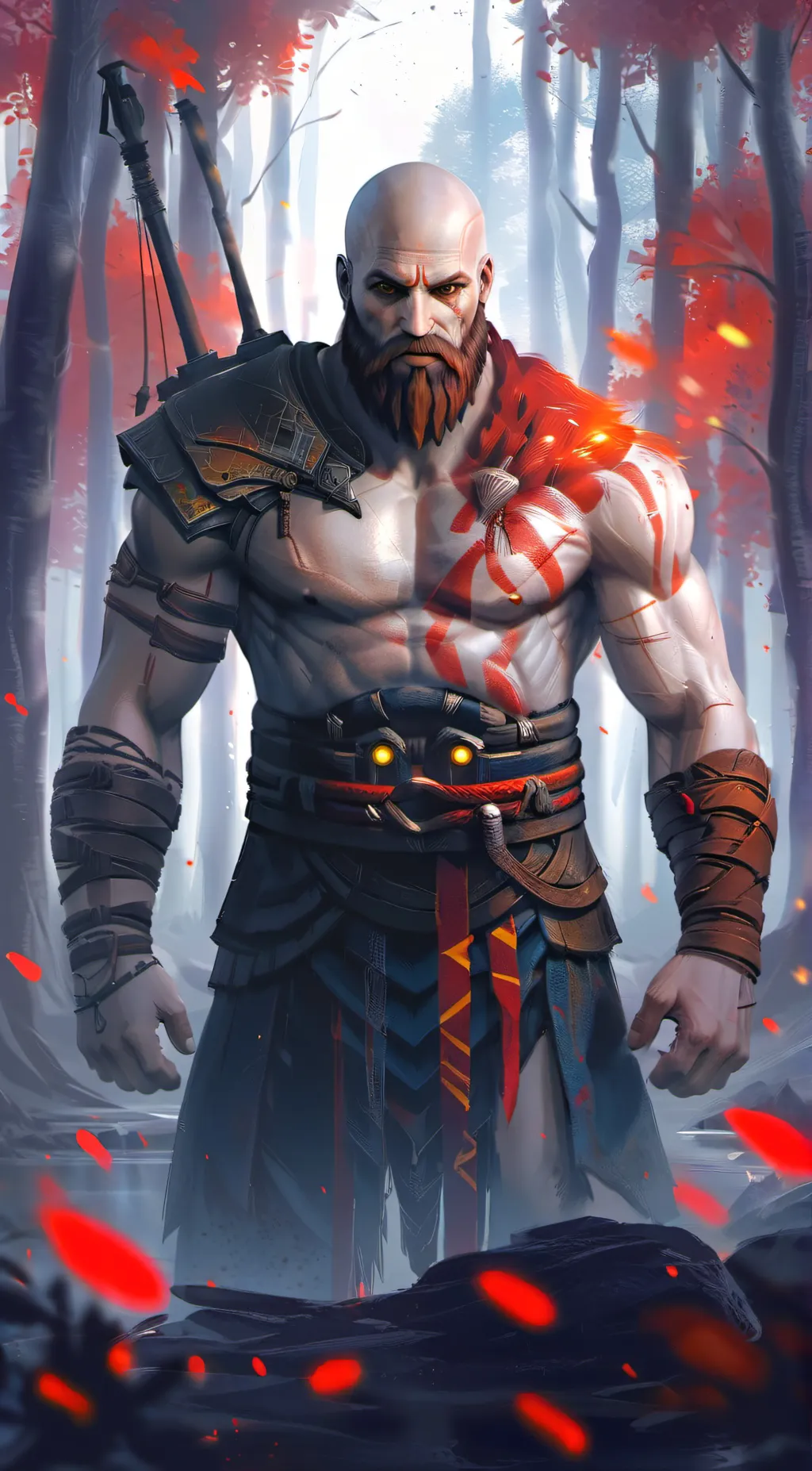 ai character: kratos  background
