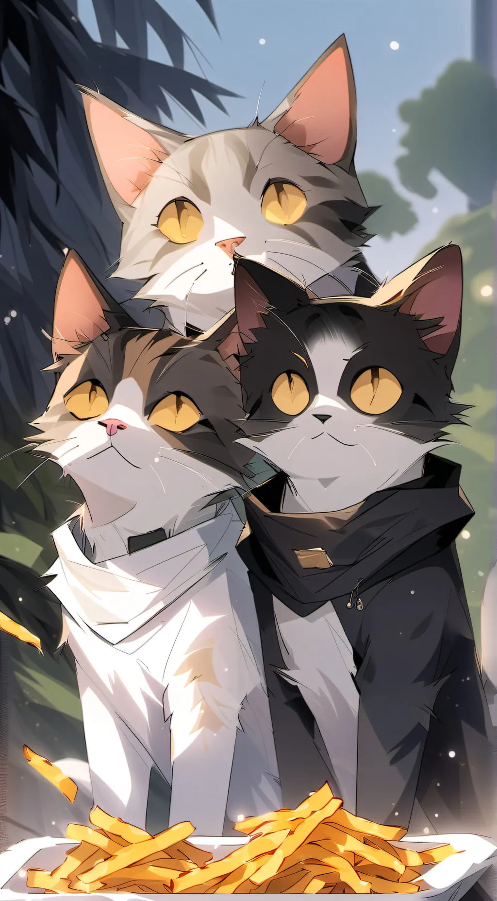 ai character: catswithfries background