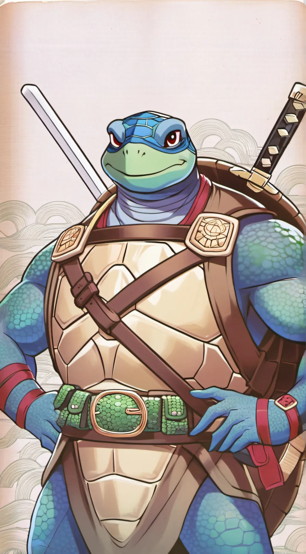 ai character: Leonardo Hamato background