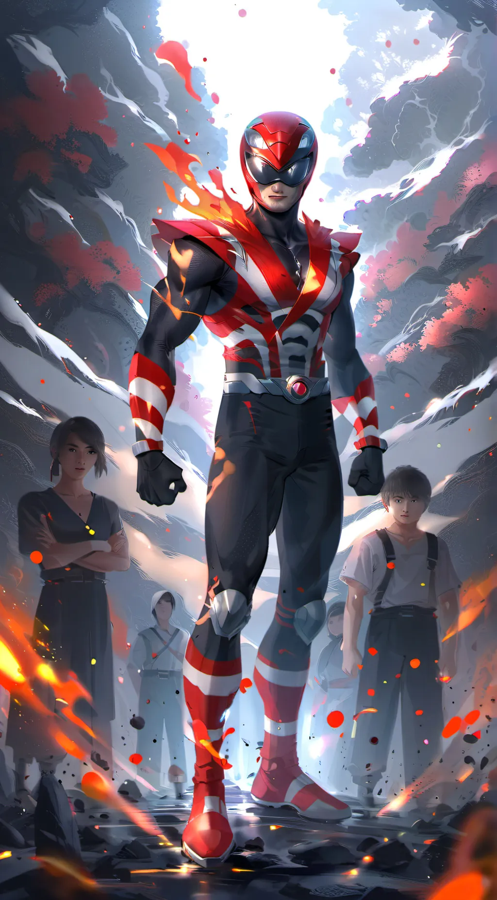 ai character: power rangers dc background