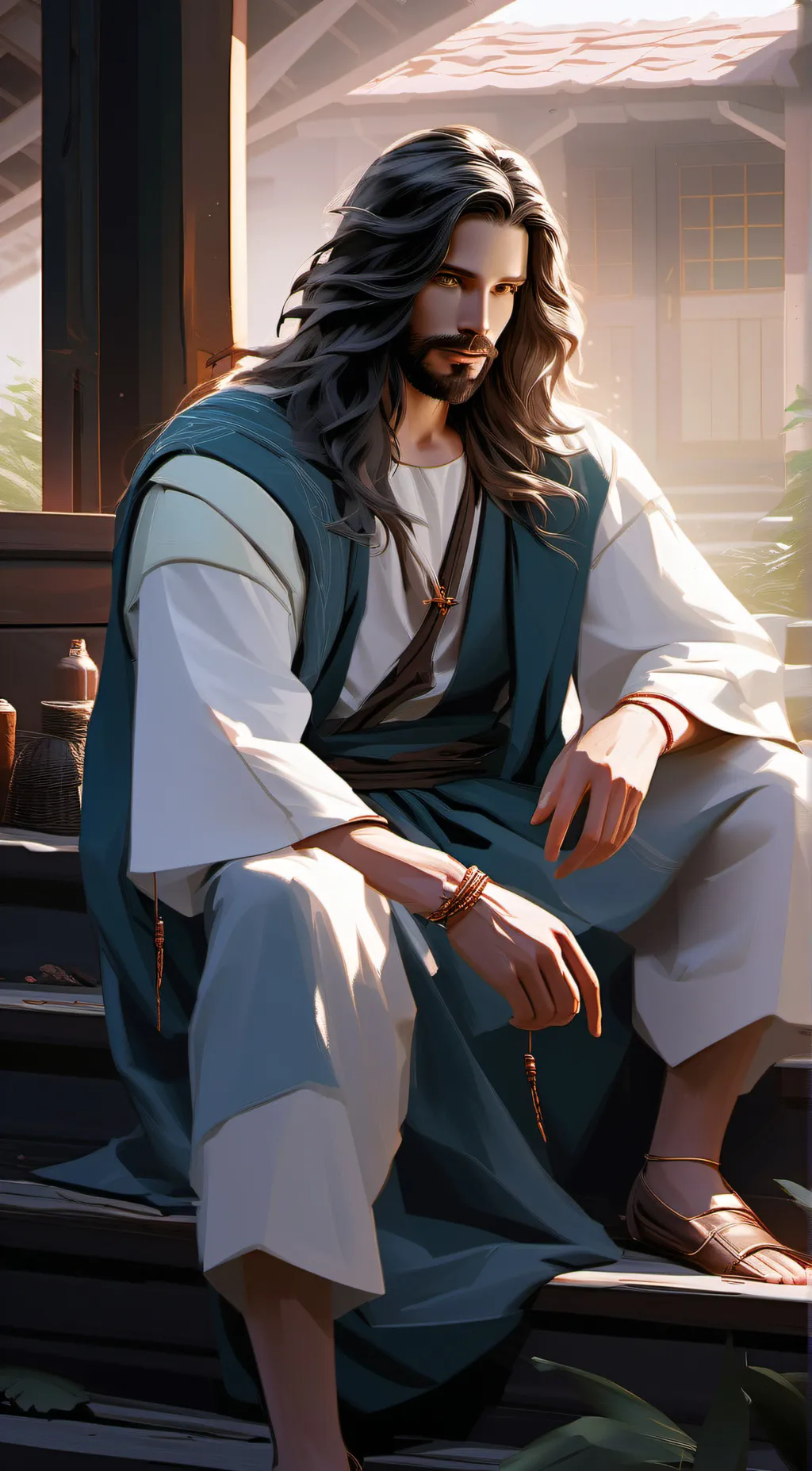 ai character: jesus background