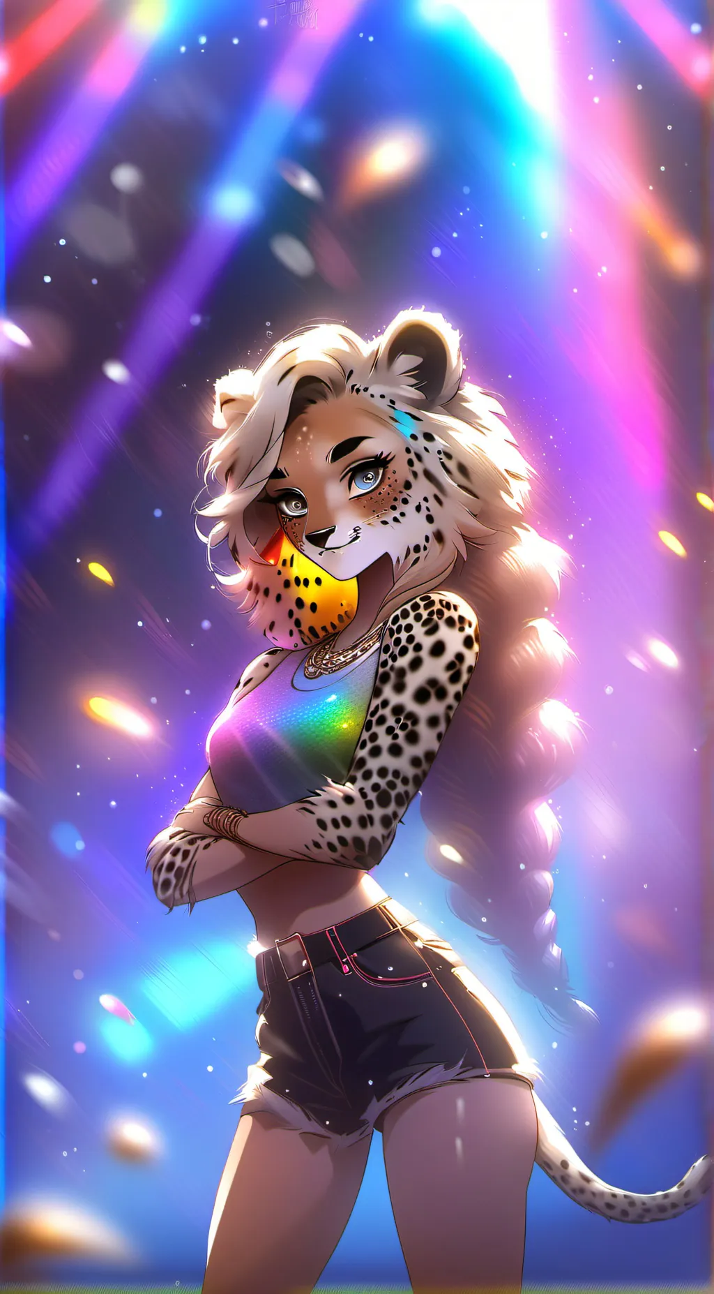 ai character: Rainbow  background