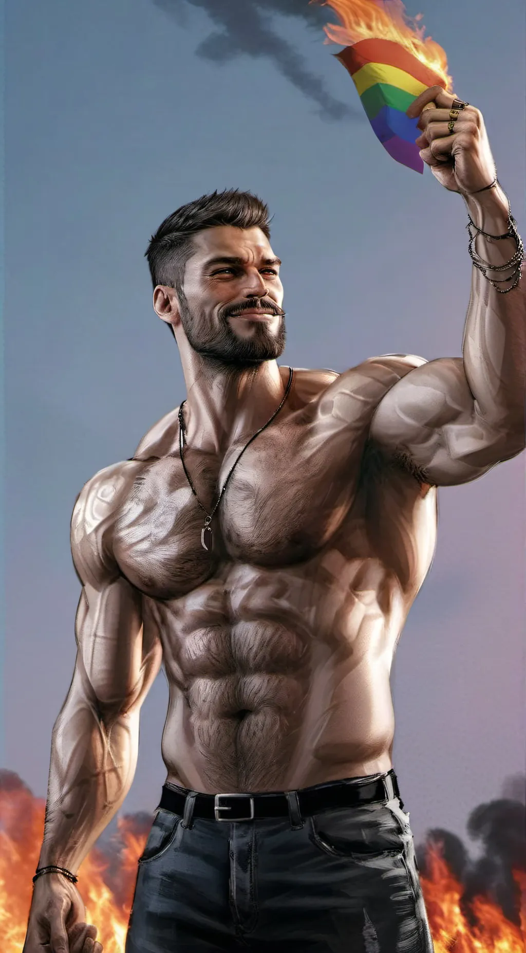 ai character: Gigachad background
