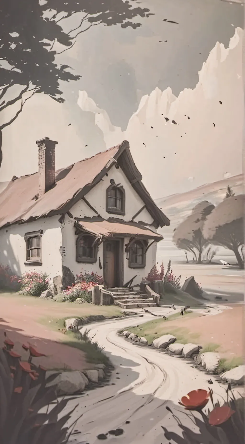 ai character: SM house on fire! background