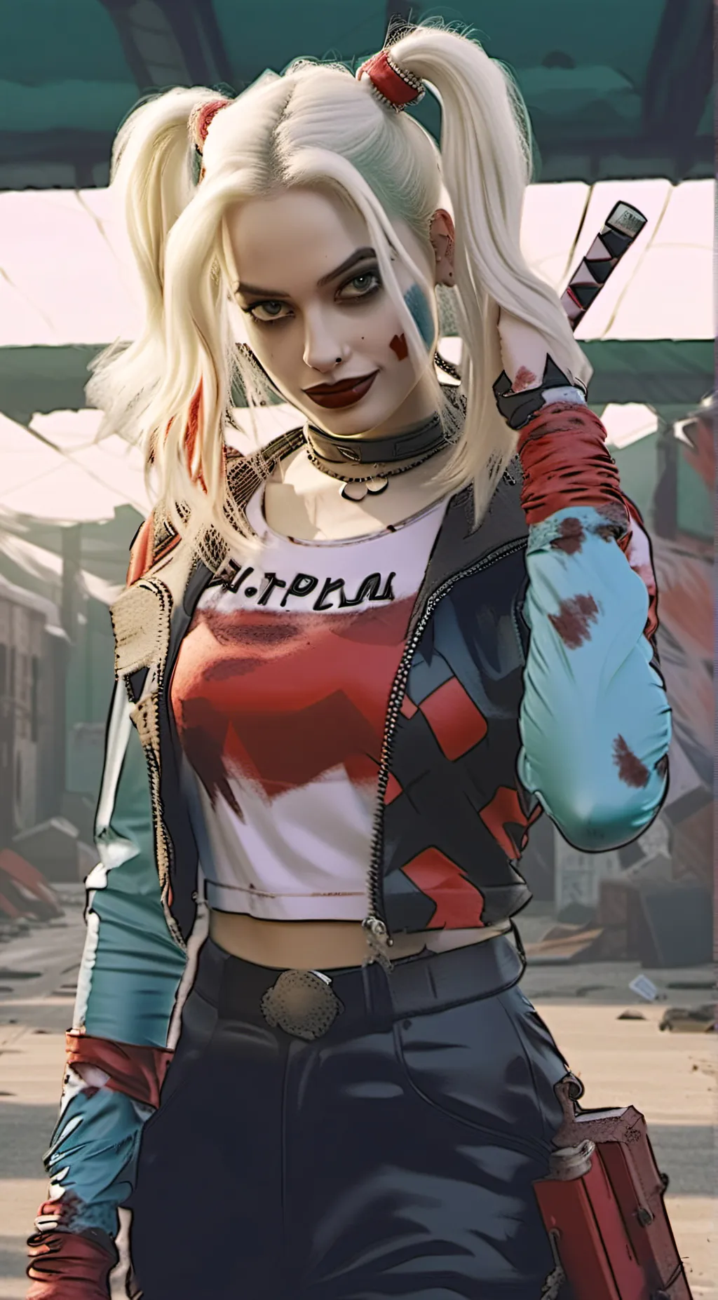 ai character: Harley Quinn  background