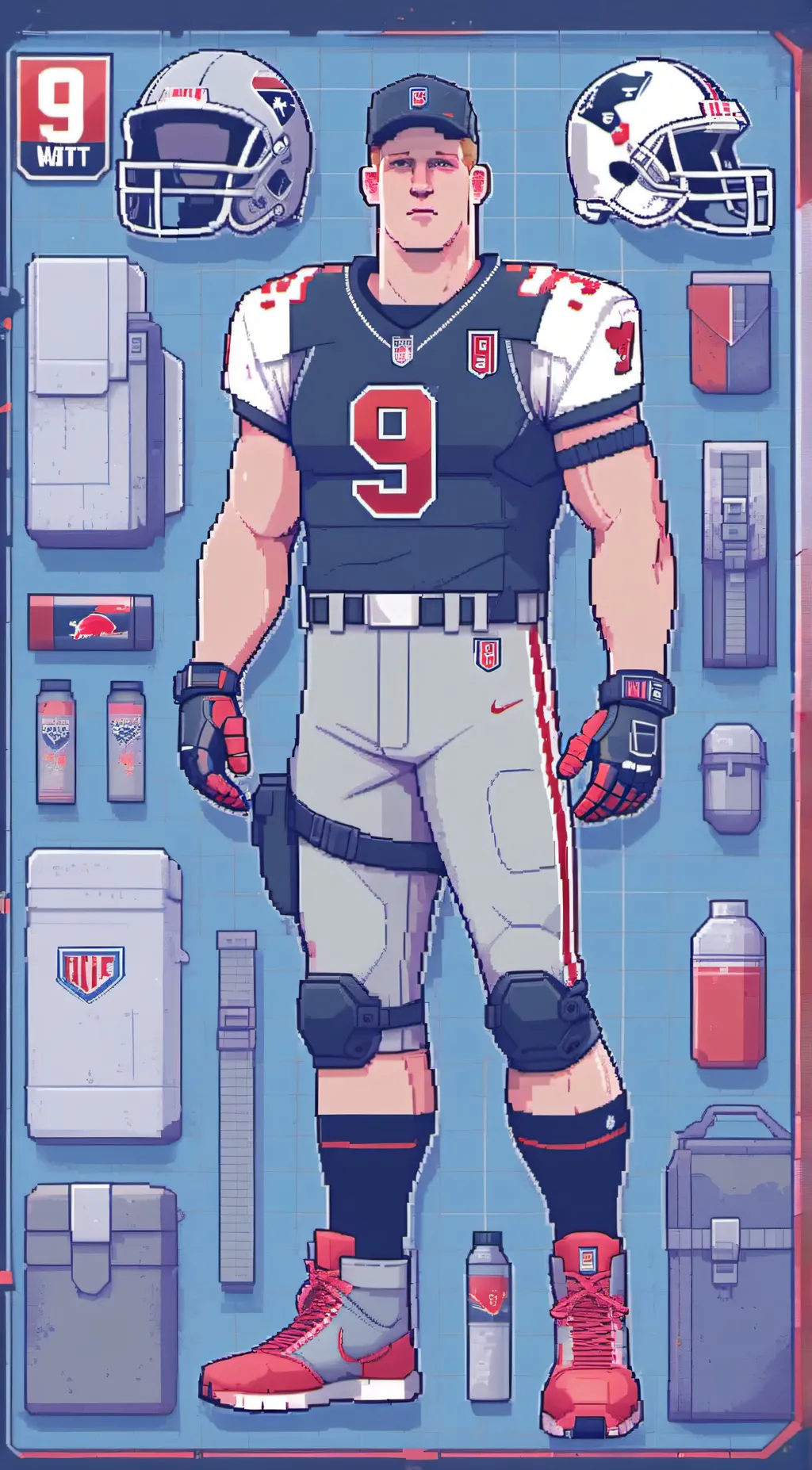 ai character: jj watt  background