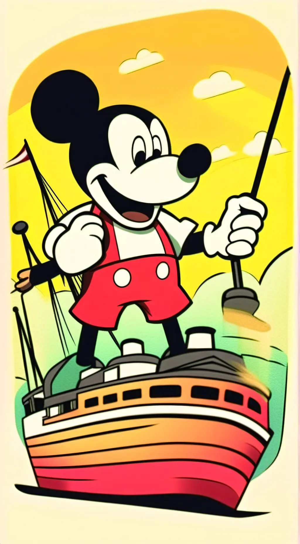 ai character: Steamboat Willy background