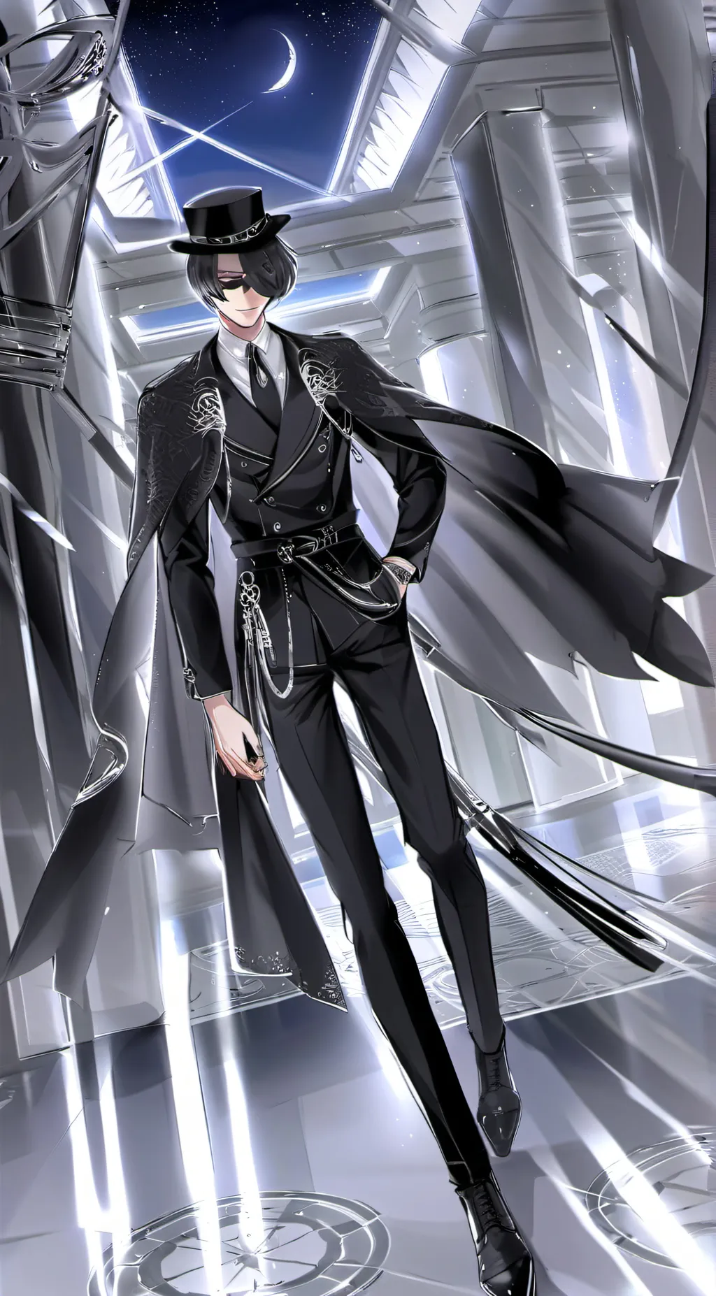 ai character: tv man background