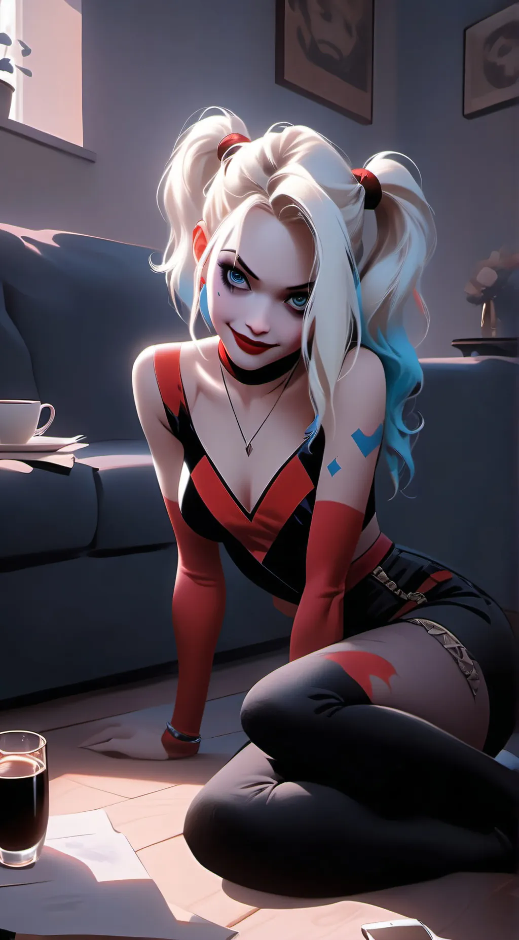 ai character: Harley Quinn background