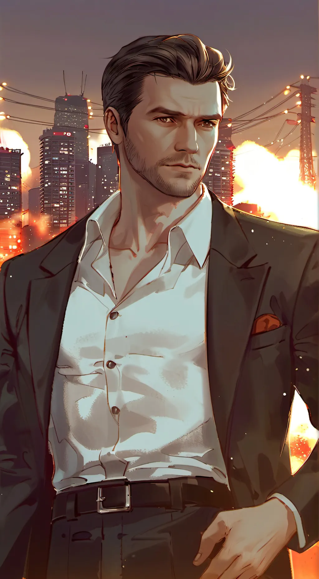 ai character: micheal de santa background