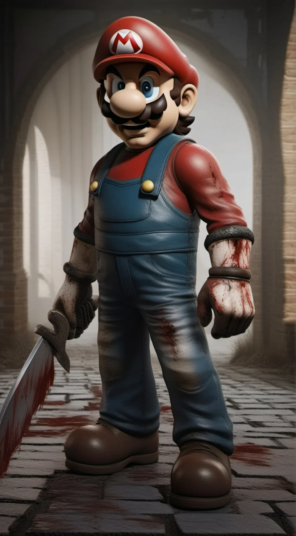 ai character: horror Mario/UltaM background