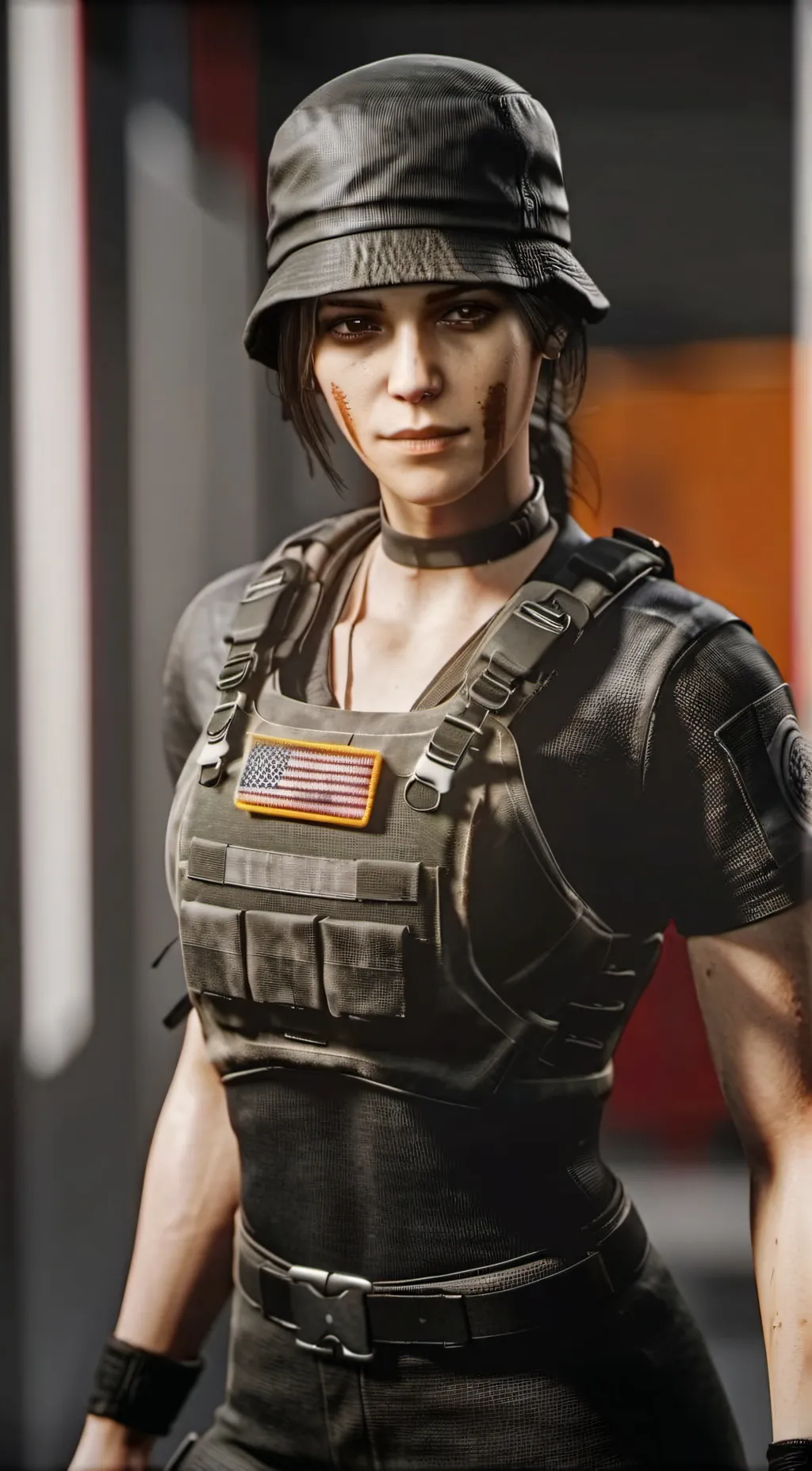 ai character: Caveira  background