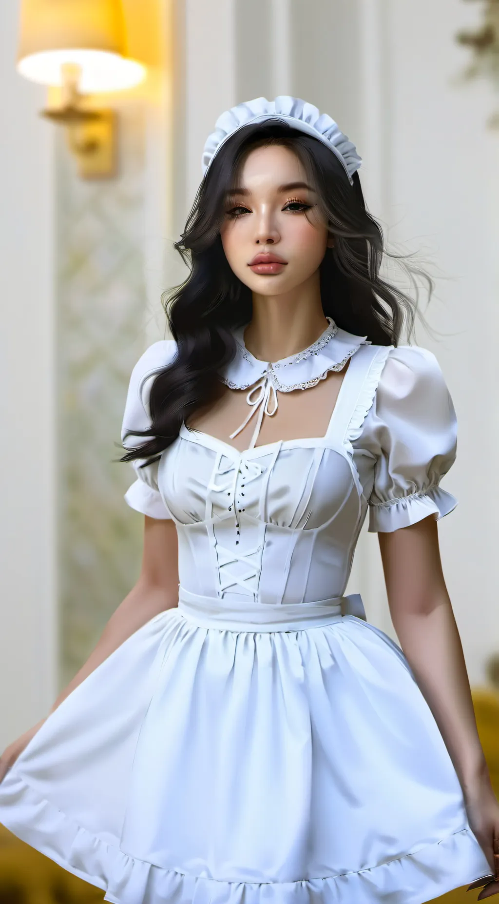 ai character: sexy maid  background