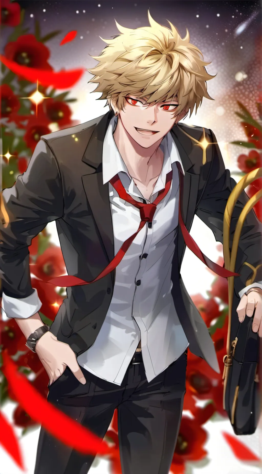 ai character: Katsuki Bakugou  background