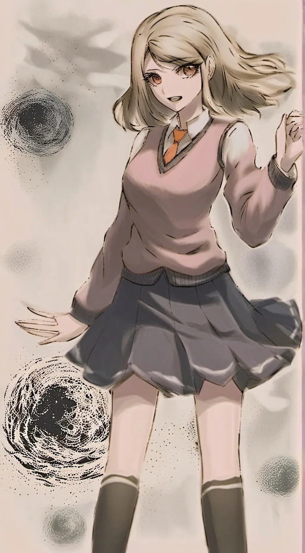 ai character: Kaede Akamatsu 🎼 background