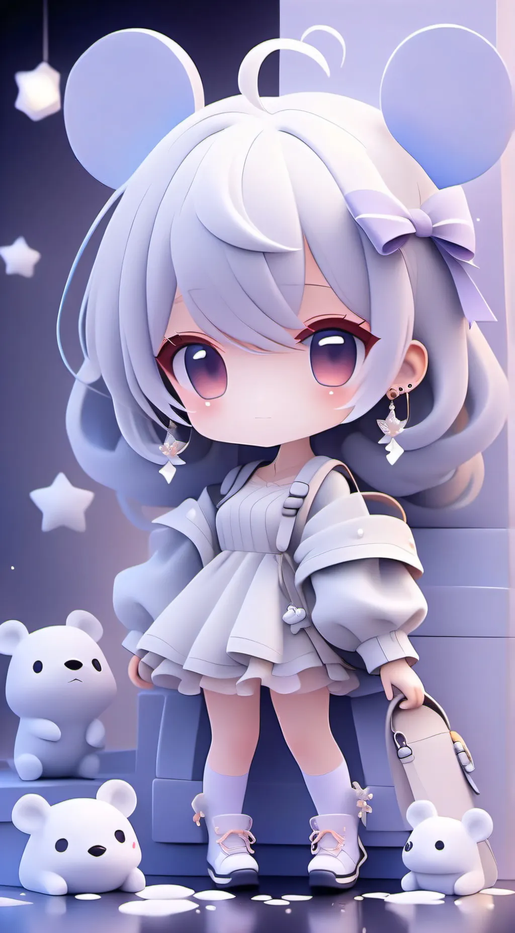 ai character: Pop cherry blossom background