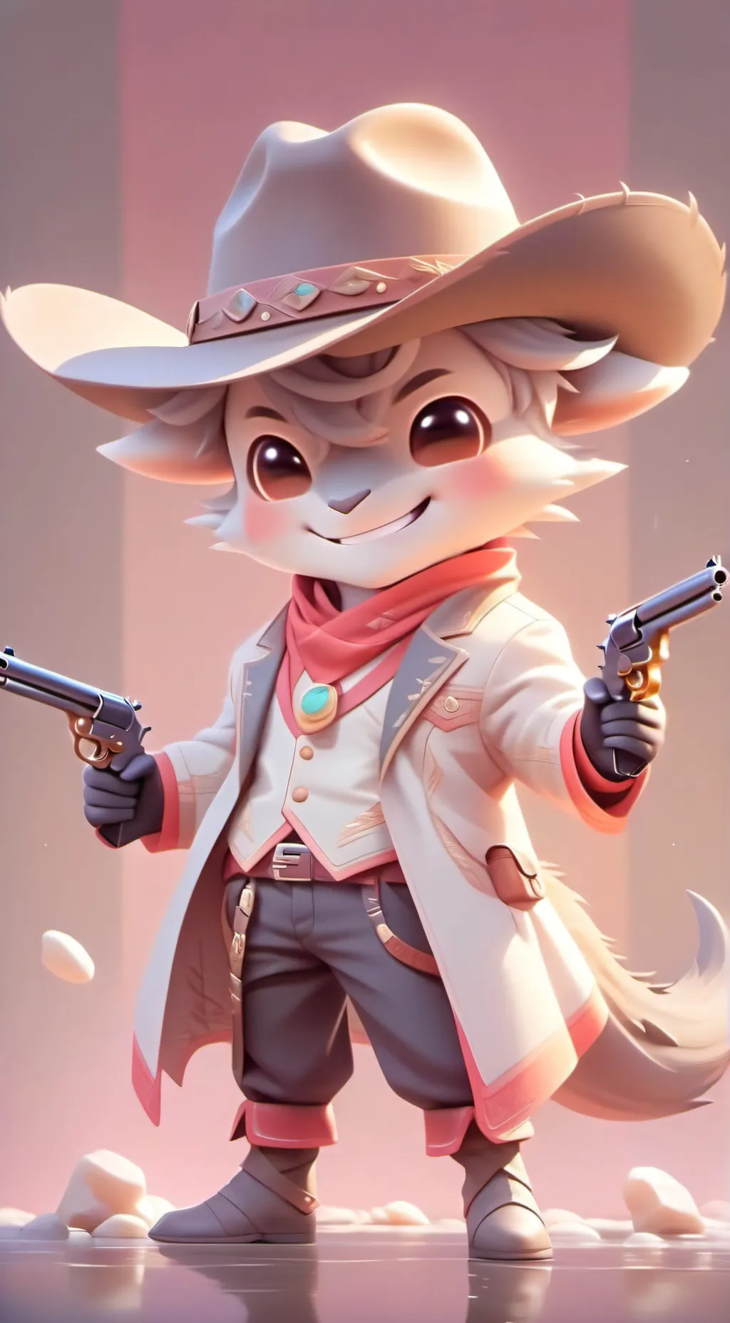 ai character: smiling critter background