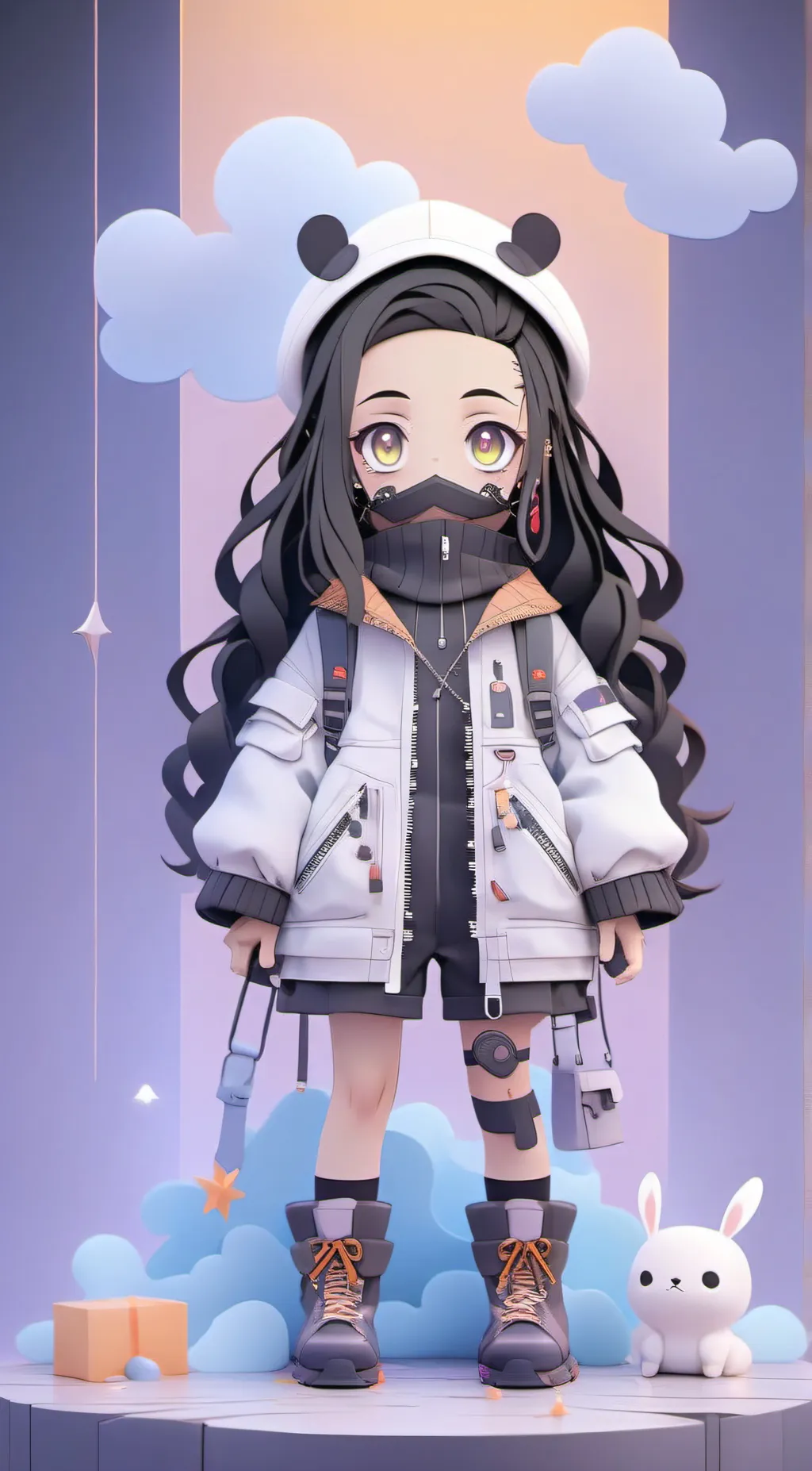 ai character: Nezuko background