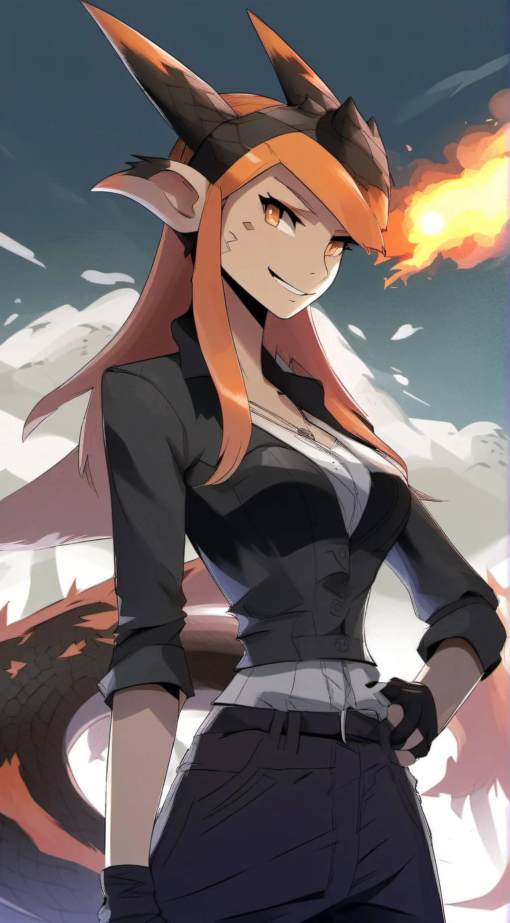 ai character: Charizard background