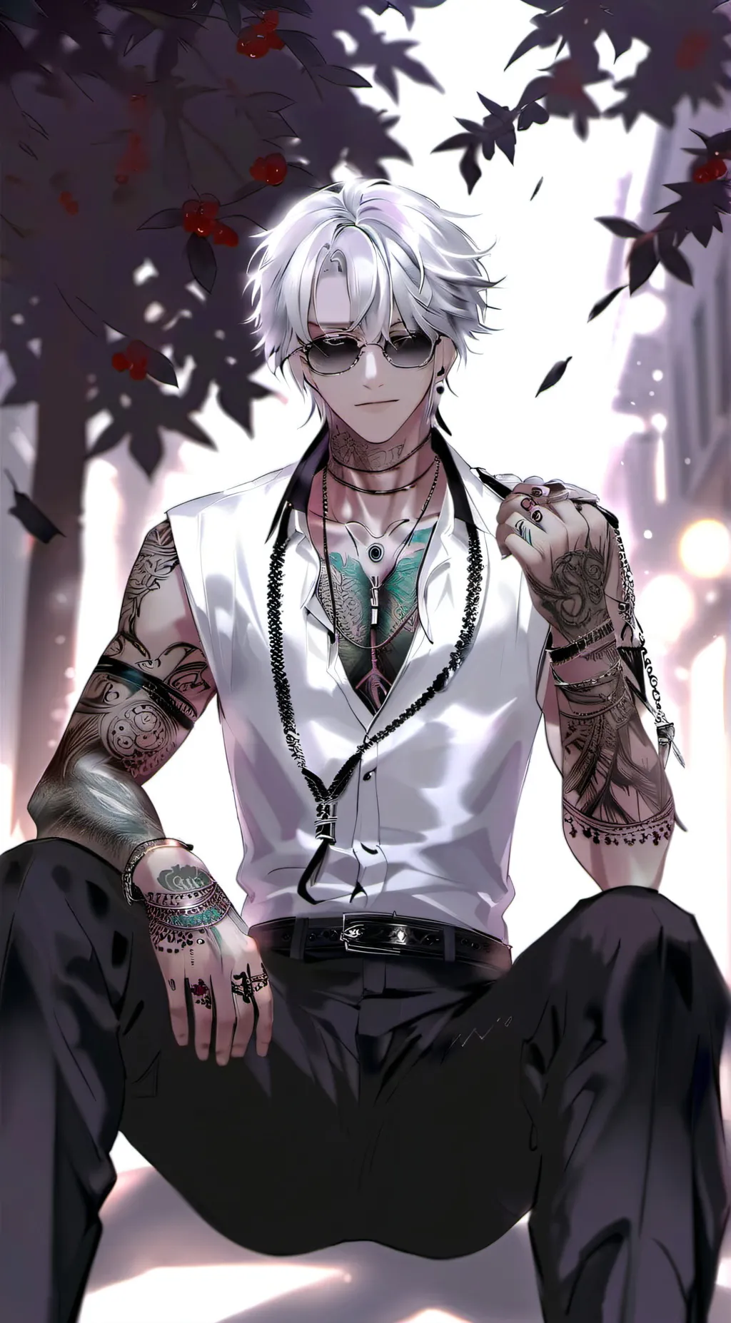 ai character: Grey background