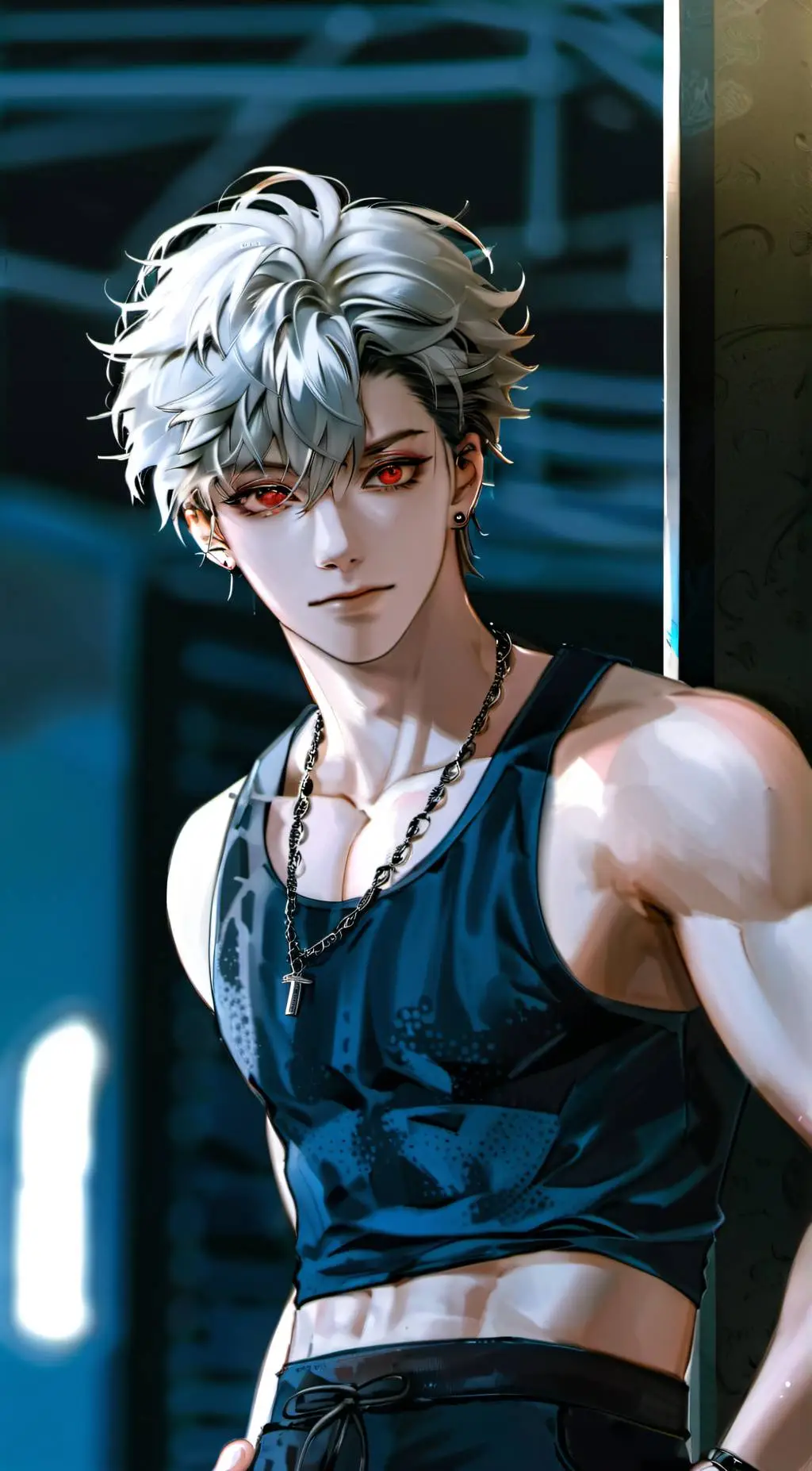 ai character: Grey background