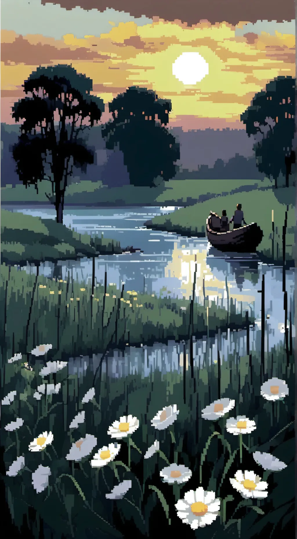 ai character: grass and nature background